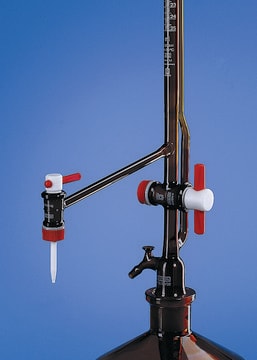 BRAND&#174; SILBERBRAND automatic burette, Pellet pattern volume 25&#160;mL, amber PTFE stopcock (Schellbach lateral)