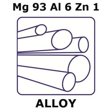 Magnesium alloy AZ61A, Mg93Al6Zn1 rod, 100mm x 25mm diameter