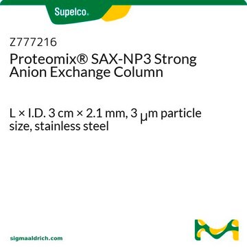 Proteomix&#174; SAX-NP3 Strong Anion Exchange Column L × I.D. 3&#160;cm × 2.1&#160;mm, 3&#160;&#956;m particle size, stainless steel