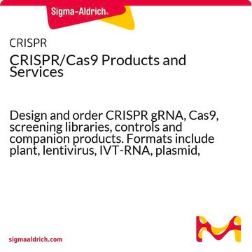 MISSION CRISPR/Cas9製品およびサービス Design and order CRISPR gRNA, Cas9, screening libraries, controls and companion products. Formats include plant, lentivirus, IVT-RNA, plasmid, synthetic, and protein.