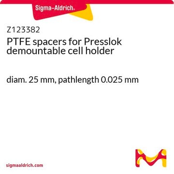 PTFE spacers for Presslok demountable cell holder diam. 25&#160;mm, pathlength 0.025&#160;mm