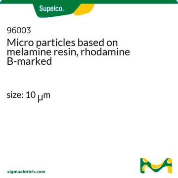 Micro particles based on melamine resin, rhodamine B-marked size: 10 &#956;m