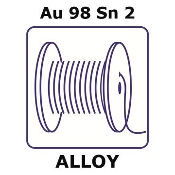 Gold-tin alloy, Au98Sn2 0.5m wire, 0.5mm diameter