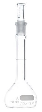 Pyrex&#174; volumetric flask, class A with Pyrex&#174; ST stopper capacity 250&#160;mL