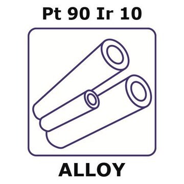 Platinum-iridium alloy, Pt90Ir10 50mm tube, 0.56mm outside diameter, 0.13mm wall thickness, 0.30mm inside diameter, as drawn