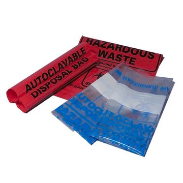 MTC&#8482; Bio Autoclave Bags 8.5in. x 11in. (21.6 x 27.9cm), red (black printed warnings)