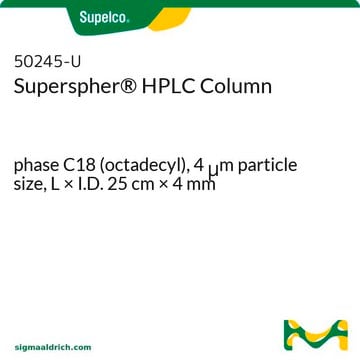 Superspher&#174; HPLC Column phase C18 (octadecyl), 4&#160;&#956;m particle size, L × I.D. 25&#160;cm × 4&#160;mm