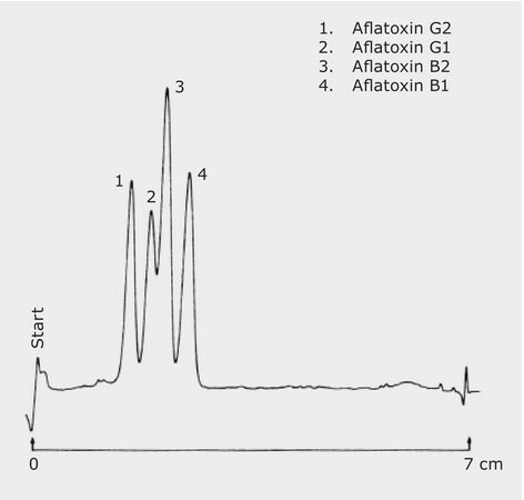 TLC Analysis of Aflatoxins on HPTLC Silica Gel 60 F 254 with Concentrating Zone application for TLC