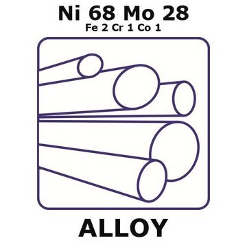 Hastelloy&#174; B-2 alloy, Ni68Mo28Fe2Cr1Co1 200mm rod, 16mm diameter, annealed