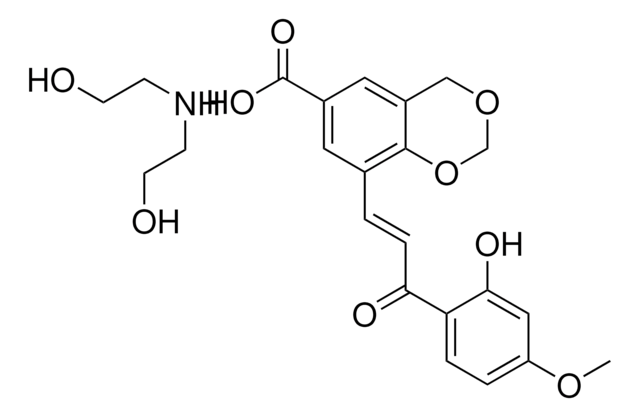 2,2'-AZANEDIYLDIETHANOL (E)-8-(3-(2-HYDROXY-4-METHOXYPHENYL)-3-OXOPROP-1-ENYL)-4H-BENZO[D][1,3]DIOXINE-6-CARBOXYLATE AldrichCPR