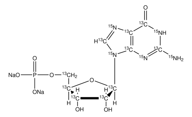 Guanosine-13C10,15N5 5&#8242;-monophosphate disodium salt solution 100&#160;mM (in 5mM Tris HCl / H2O), &#8805;98 atom %, &#8805;95% (CP)