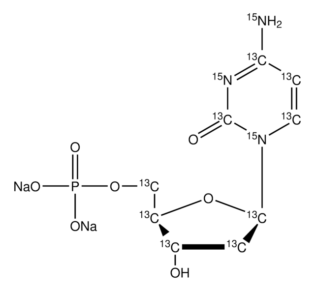 2&#8242;-Deoxycytidine-13C9,15N3 5&#8242;-monophosphate disodium salt solution 100&#160;mM (in 5mM Tris HCl / H2O), &#8805;98 atom %, &#8805;95% (CP)