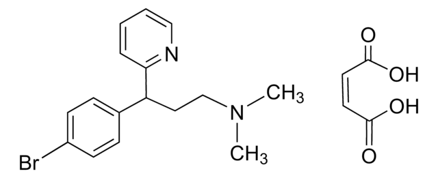 Brompheniramine maleate solution 1.0&#160;mg/mL in methanol (as free base), ampule of 1&#160;mL, certified reference material, Cerilliant&#174;