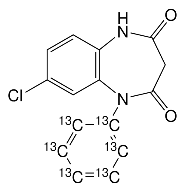 N-Desmethylclobazam-8-chloro isomer-13C6 solution 100&#160;&#956;g/mL in acetonitrile, ampule of 1&#160;mL, certified reference material, Cerilliant&#174;