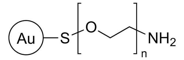 Gold nanoparticles 40&#160;nm diameter, amine functionalized, PEG 3000 coated, OD 50, dispersion in H2O