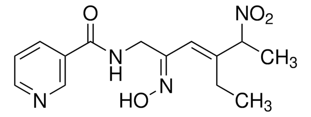 (±)-(E)-4-Ethyl-2-[(Z)-hydroxyimino]-5-nitro-3-hexen-1-yl-nicotinamide &#8805;97%