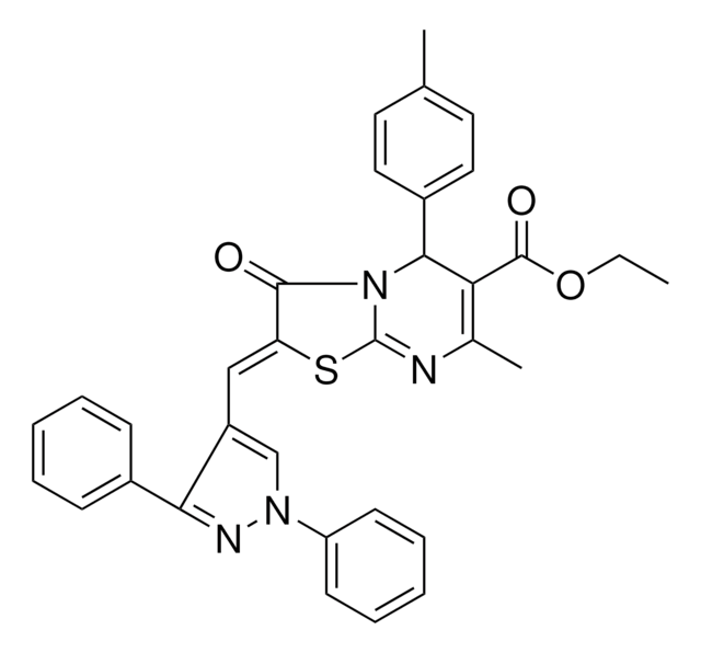 ETHYL (2Z)-2-[(1,3-DIPHENYL-1H-PYRAZOL-4-YL)METHYLENE]-7-METHYL-5-(4-METHYLPHENYL)-3-OXO-2,3-DIHYDRO-5H-[1,3]THIAZOLO[3,2-A]PYRIMIDINE-6-CARBOXYLATE AldrichCPR