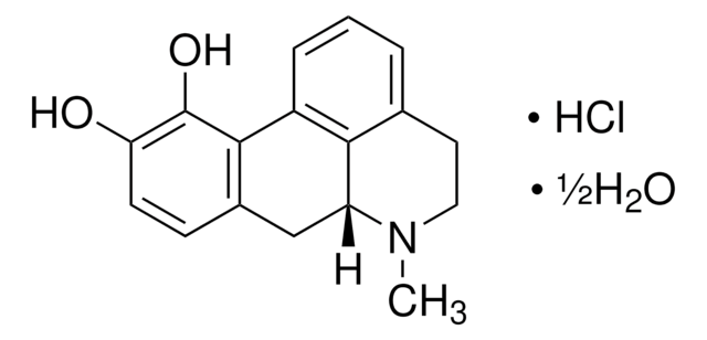 R-(&#8722;)-Apomorphine hydrochloride hemihydrate calcined, &#8805;98% (with NaOH, titration)