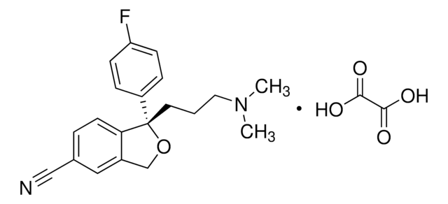 Escitalopram oxalate solution 1&#160;mg/mL in methanol (as free base), certified reference material, ampule of 1&#160;mL, Cerilliant&#174;