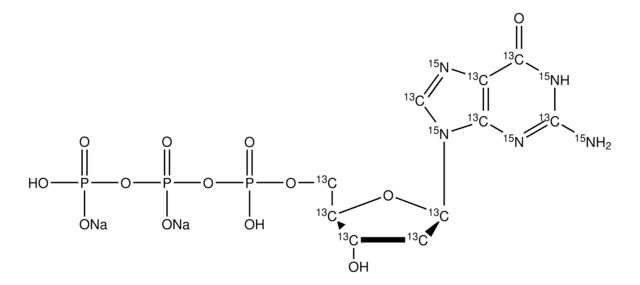 2&#8242;-Deoxyguanosine-13C10,15N5 5&#8242;-triphosphate disodium salt solution 100&#160;mM (in 5mM Tris HCl / H2O), &#8805;98 atom %, &#8805;95% (CP)