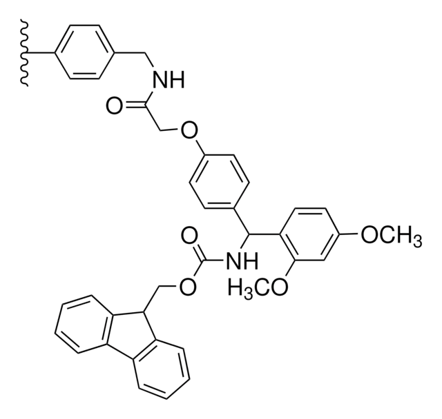 Rink amide (aminomethyl)polystyrene 100-200&#160;mesh, extent of labeling: 0.4-0.6&#160;mmol/g N loading, 1&#160;% cross-linked