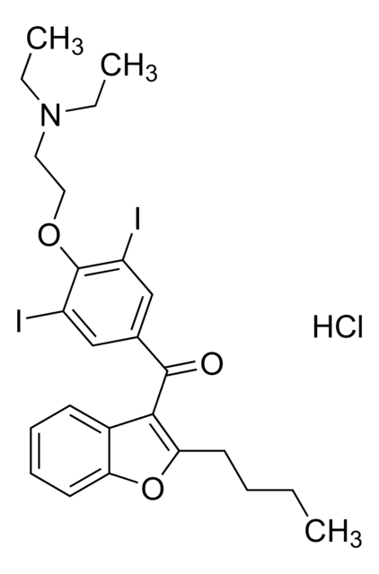 Amiodarone hydrochloride solution 1.0&#160;mg/mL in methanol (as free base), ampule of 1&#160;mL, certified reference material, Cerilliant&#174;