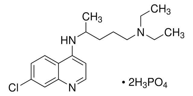 Chloroquine diphosphate solution 1&#160;mg/mL in methanol: water (1:1) (as free base), certified reference material, ampule of 1&#160;mL, Cerilliant&#174;